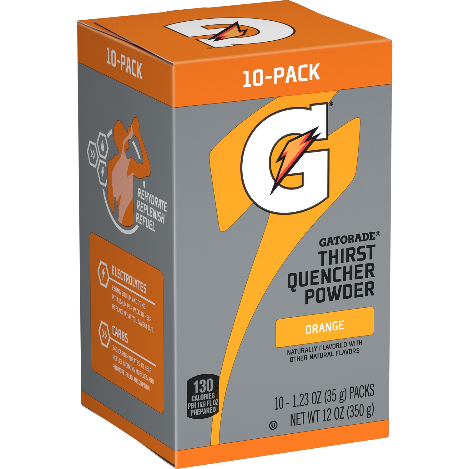 GATORADE POWDER STICK ORANGE, 10/BX - Powder Mix